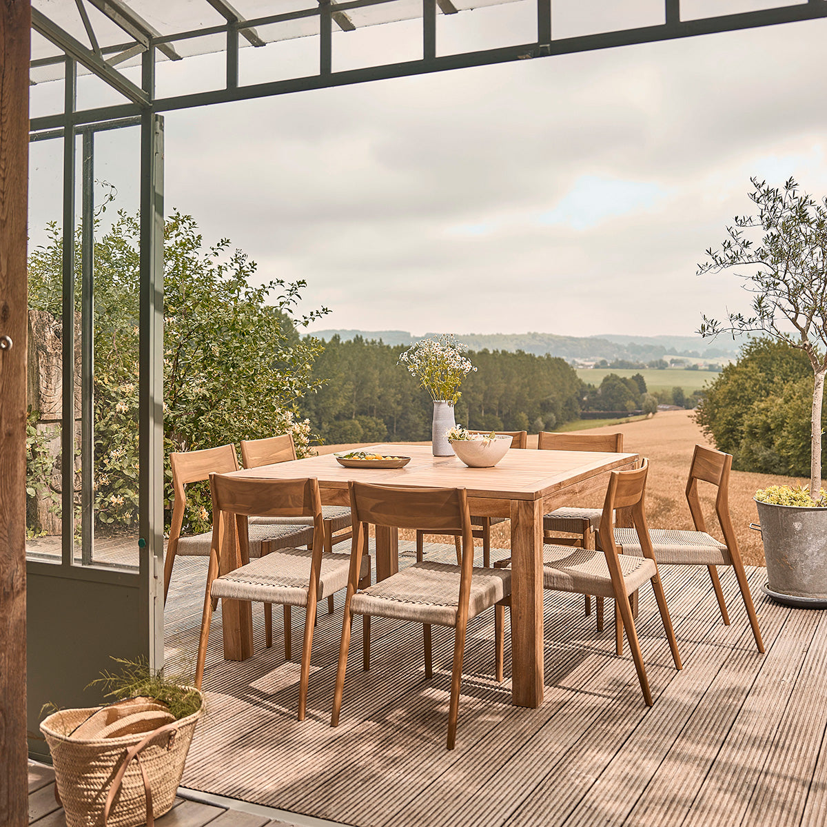 LIVIE - Salón de exterior de teca maciza para 8 pers.