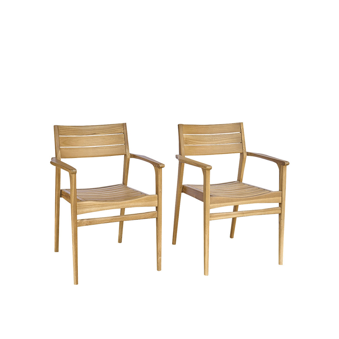 APRIL - Sillón de exterior de teca maciza (juego de 2)