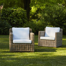 Sillón de jardín de kubu natural (lote de 2)