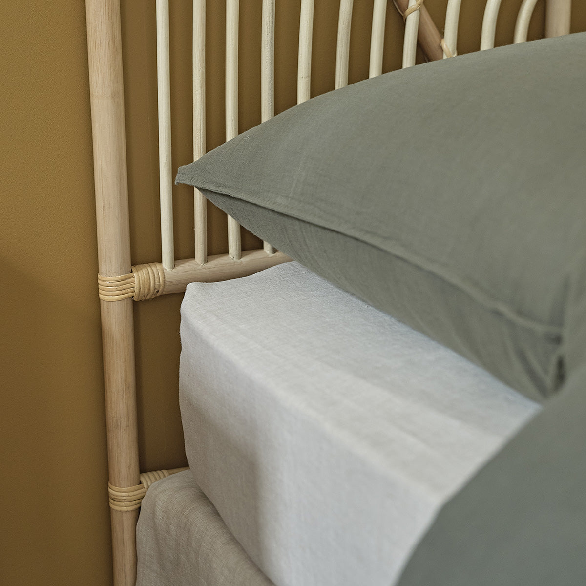 BOHO - Cabecero infantil redondo de ratán 90 cm