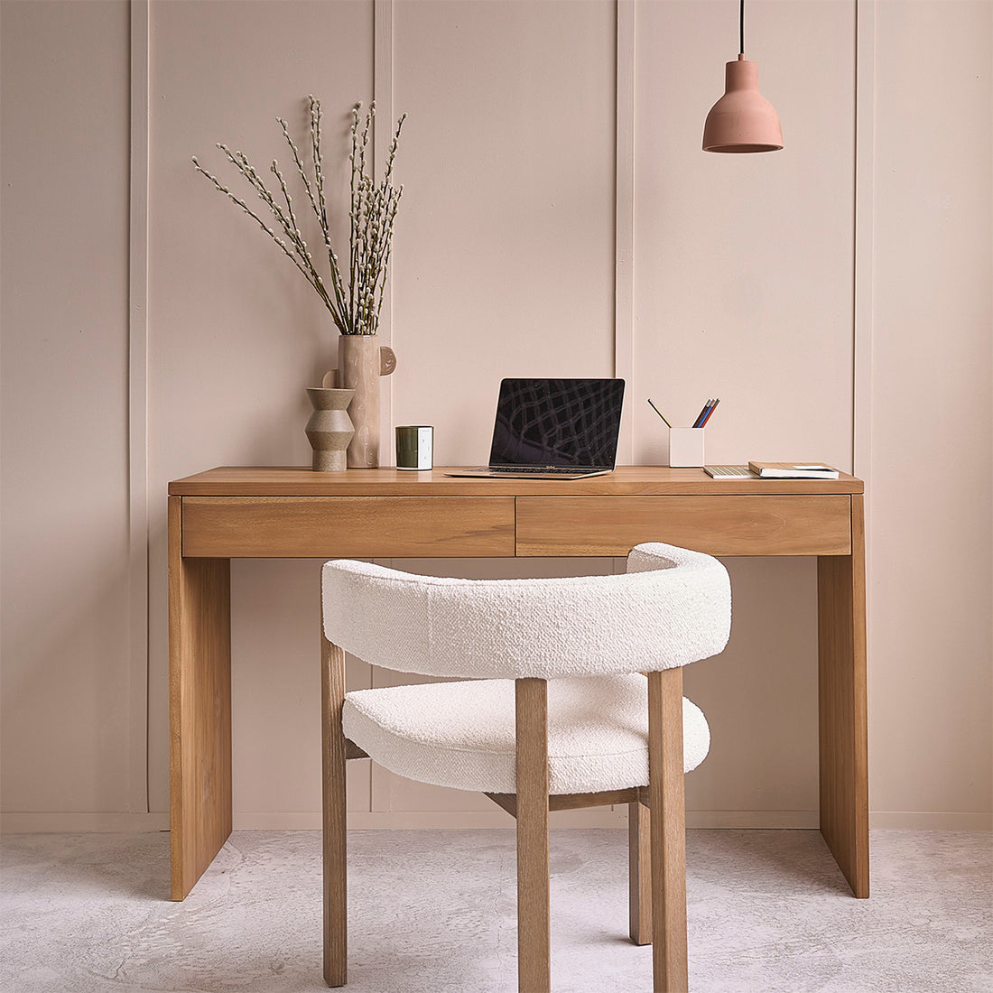 TRISTAN - Escritorio de teca maciza 130 cm