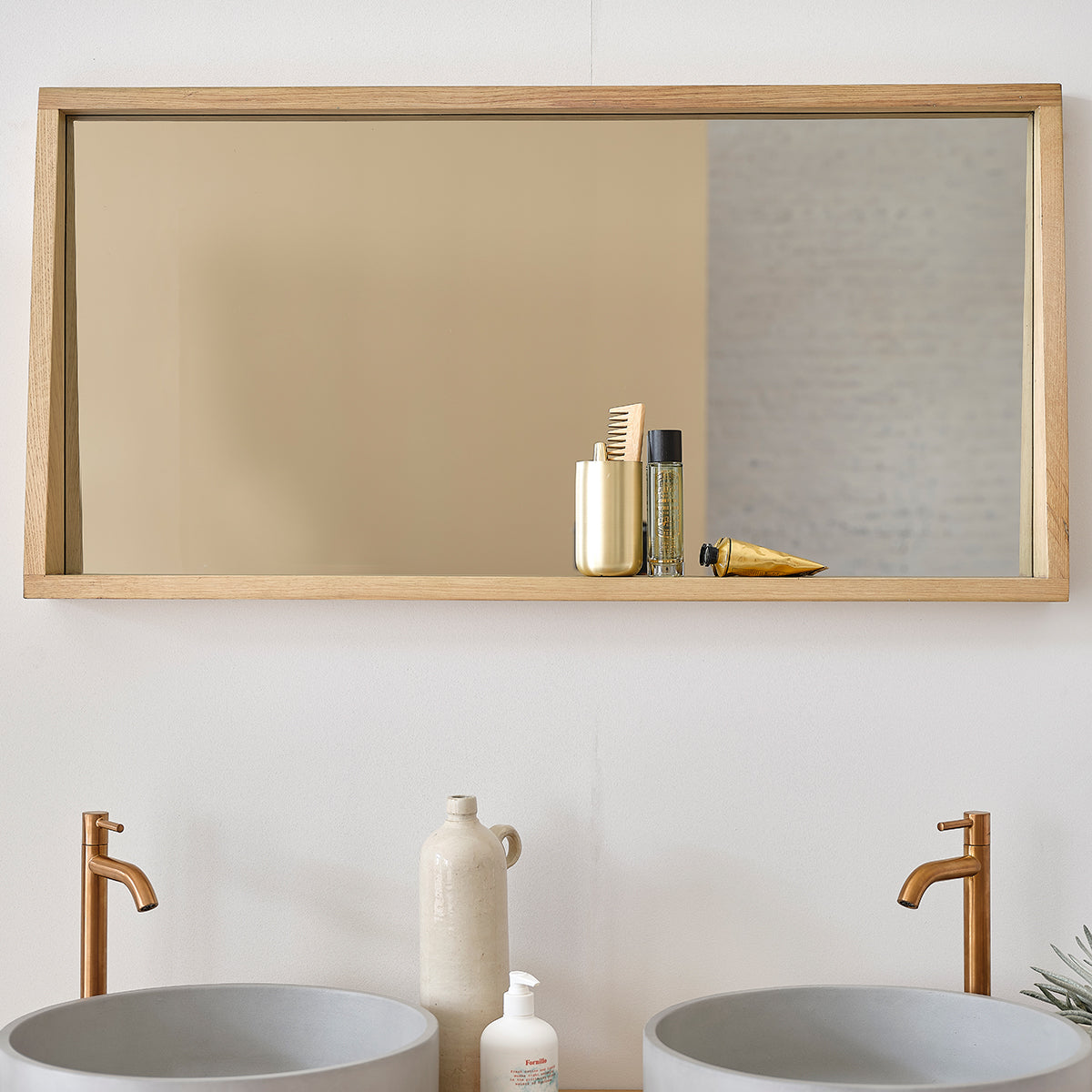MARGAUX - Espejo rectangular de roble 100x50 cm