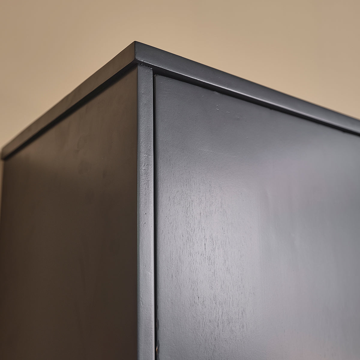 LUNA - Columna de baño negra de acacia 130 cm