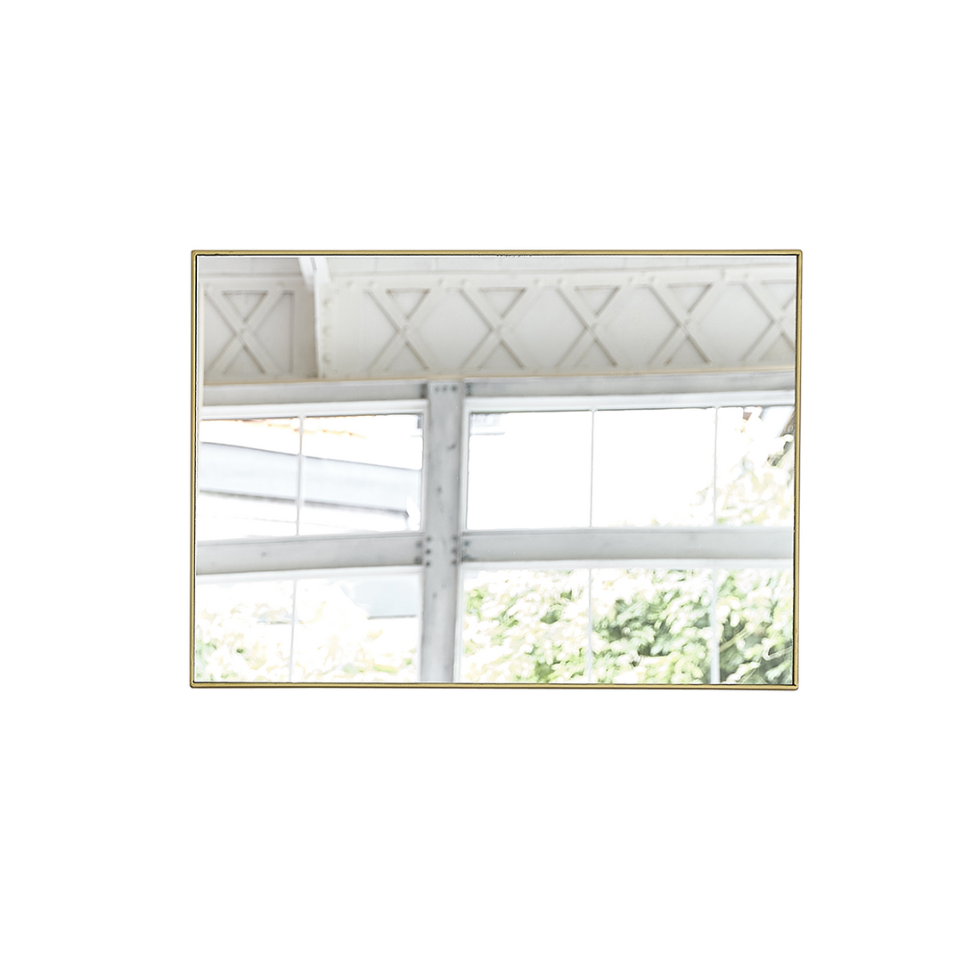 LUNA - Espejo rectangular de metal dorado 70x50 cm LUNA