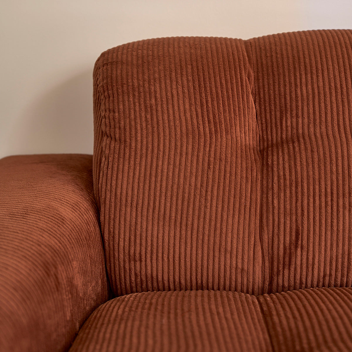 ALPHONSE - Sofá recto de 4 plazas en terciopelo terracota