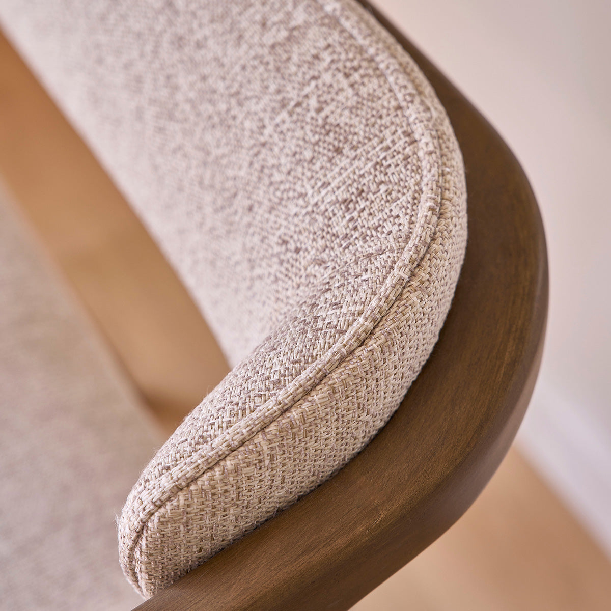 ÉLOI - Lote de 2 sillas de madera maciza y tejido con textura beige chiné