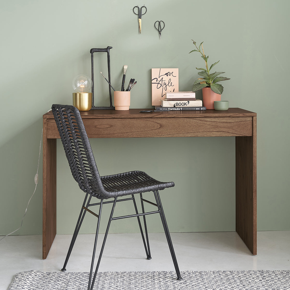 MILO - Consola de mindi macizo acabado nogal 120 cm