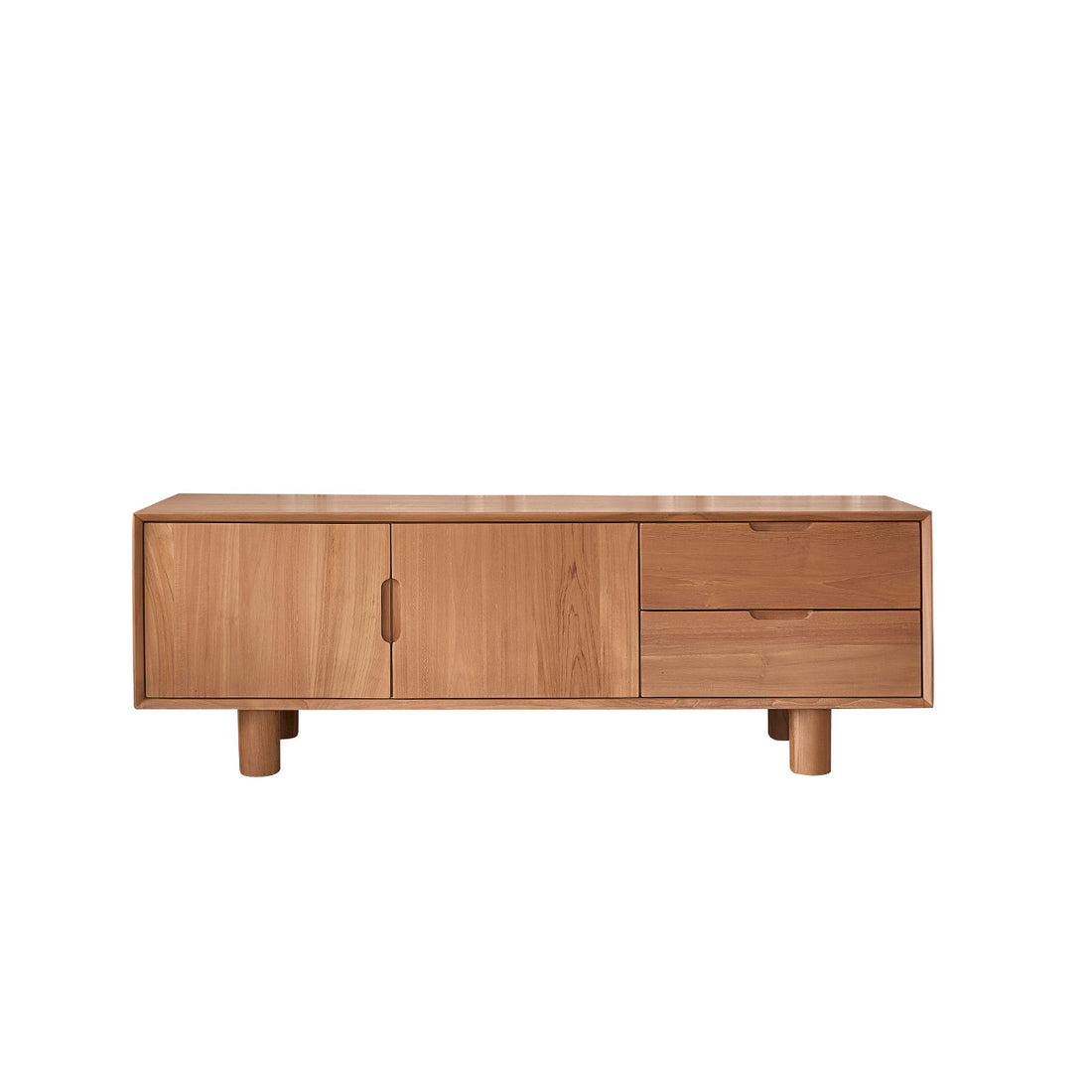 GUSTAVE - Mueble de TV de teca maciza de 150 cm