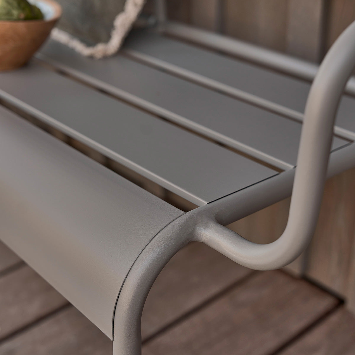 ZÉPHIR - Banco de aluminio gris 118 cm