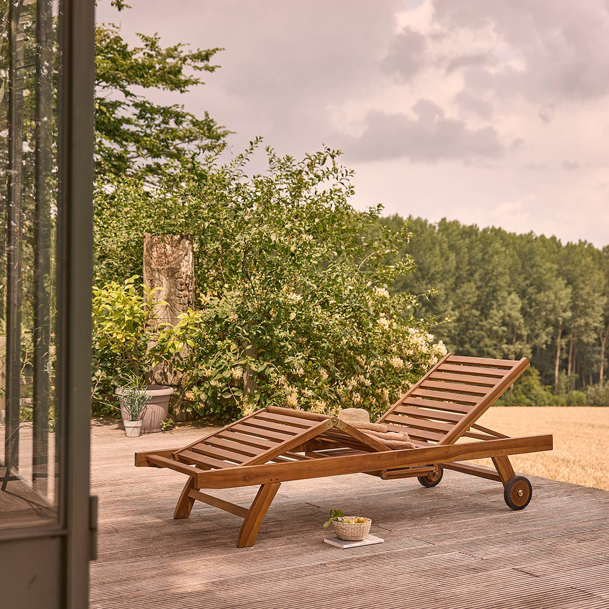 BALI - Tumbona de teca maciza aceitada