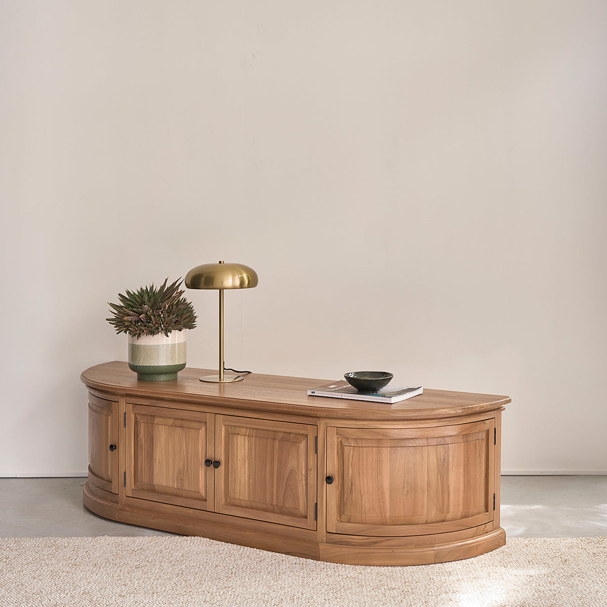 ADAM - Mueble de TV de teca de 160 cm