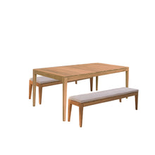 Salón de exterior de teca maciza para 6/8 pers. cojines incluidos