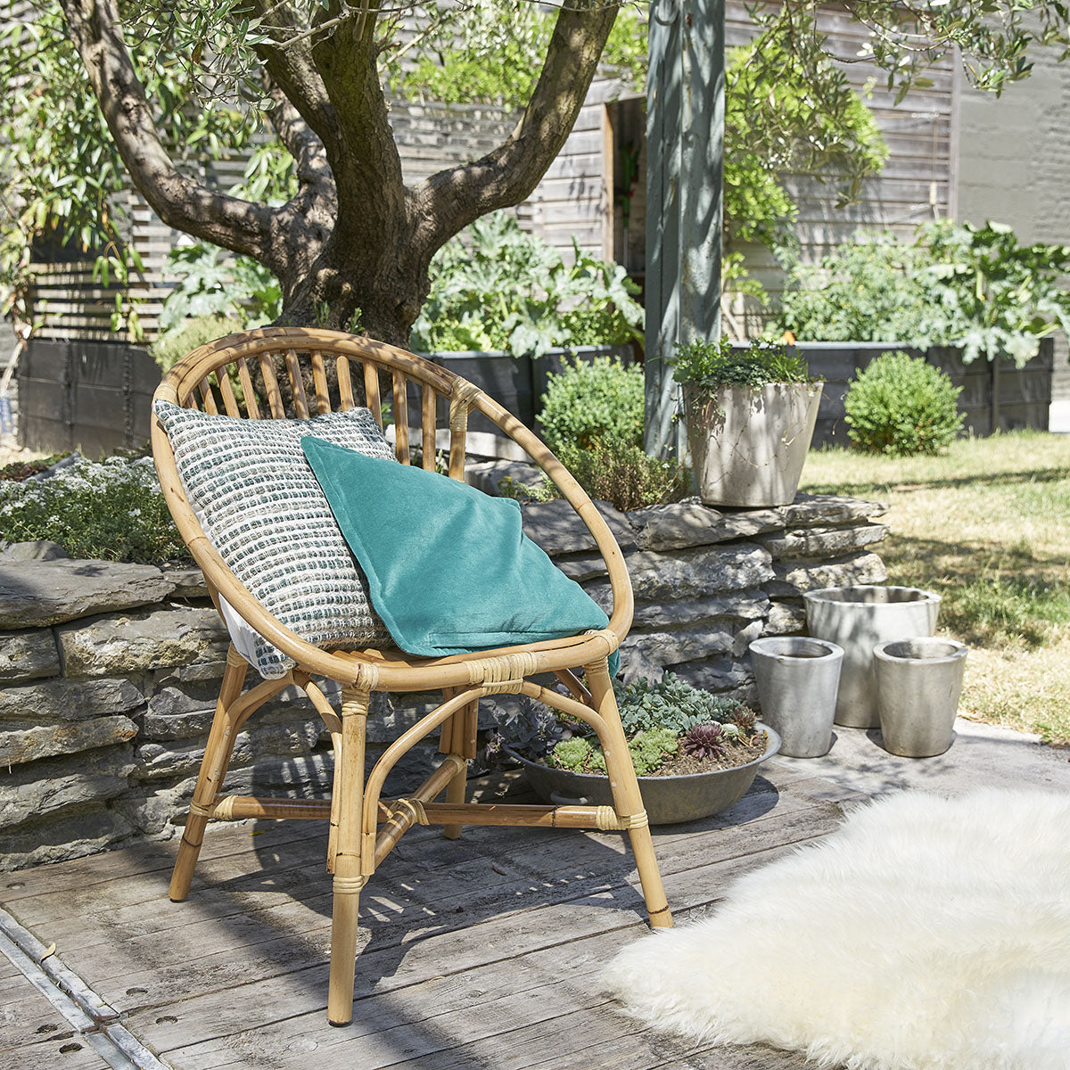 PAOLA - Lote de 2 sillones de ratán