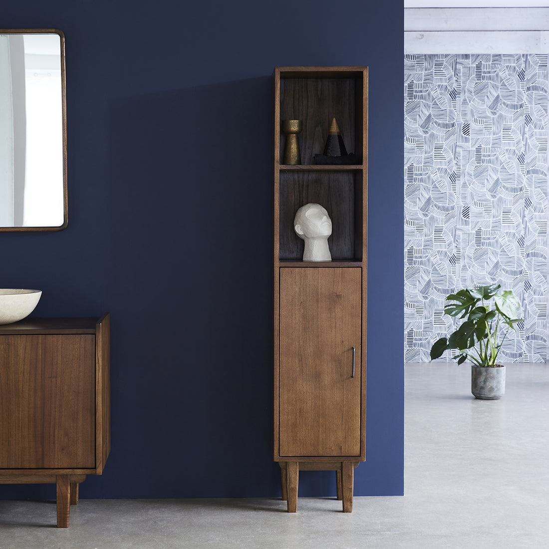 VINTAGE - Columna de baño de mindi macizo 170 cm