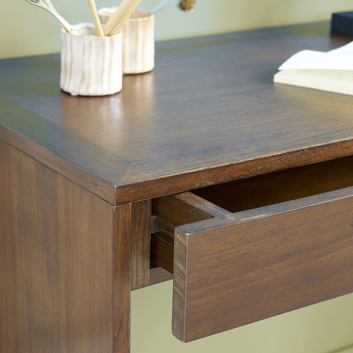 MILO - Consola de mindi macizo acabado nogal 120 cm