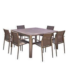 Conjunto de muebles de jardín de aluminio extensible gris para 6/8 pers.