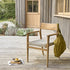 Sillón de jardín de teca maciza y cuerda beige