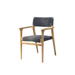Sillón de exterior de teca maciza y cuerda negra ESTHER