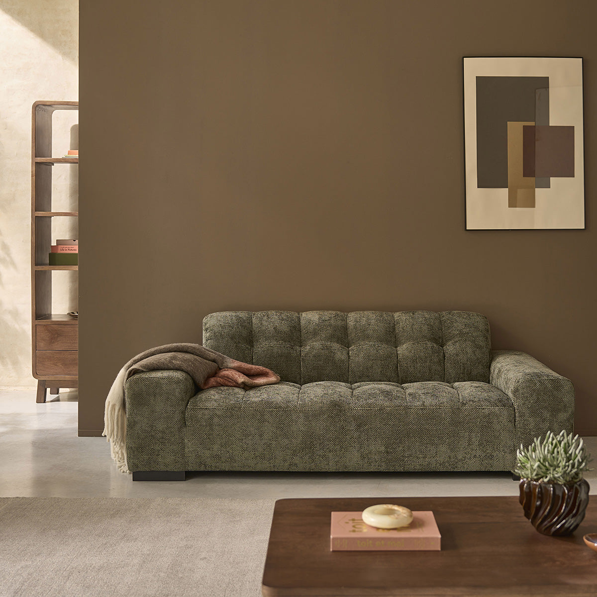 NOVA - Librería de madera maciza de mango, 118 cm