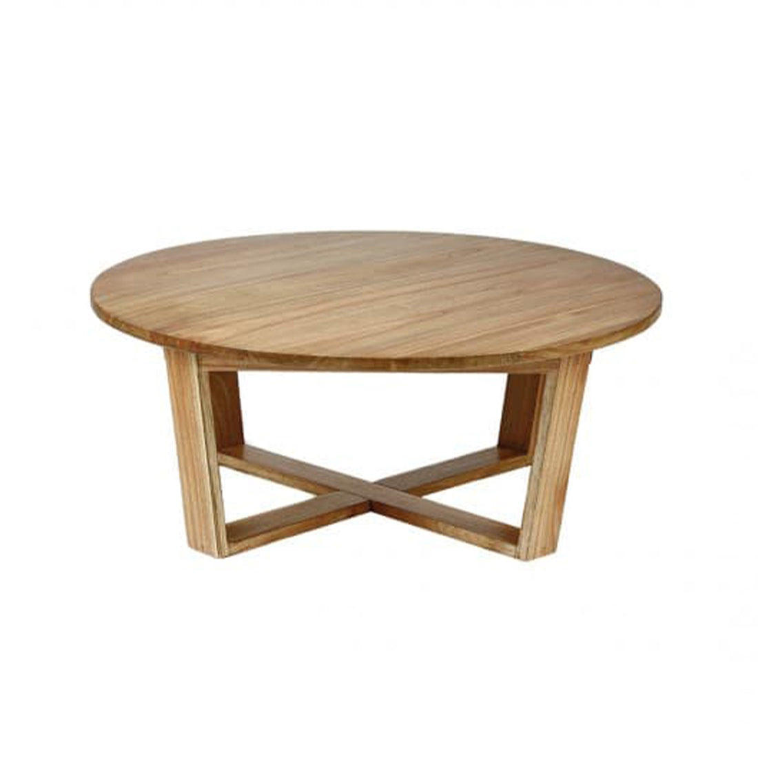 BASILE - Mesa de centro de mindi macizo Ø 100 cm