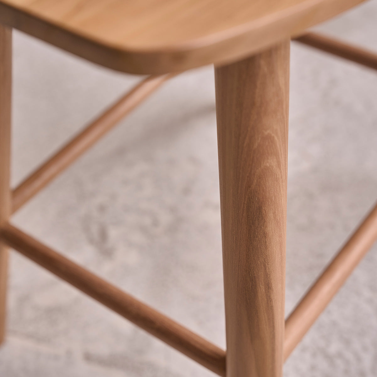 AMBRE - Taburete de teca maciza 45 cm