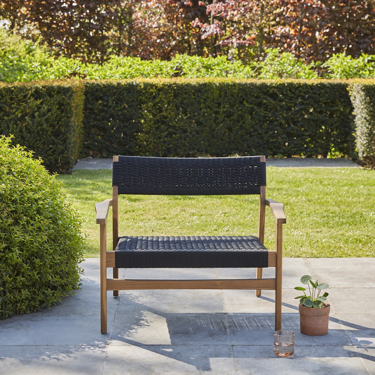 ESTHER - Sillón de exterior de teca maciza y cuerda