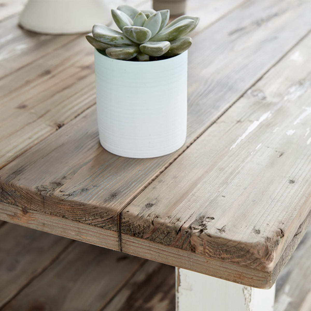 ATLANTIC - Mesa de centro de madera maciza reciclada 140 cm