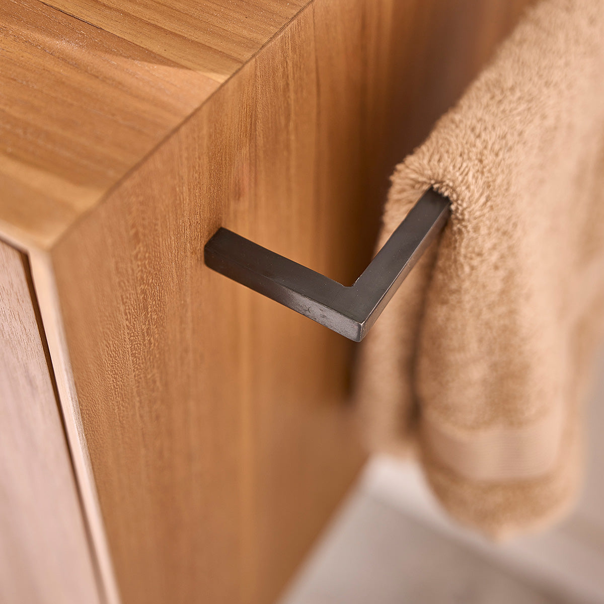 GUSTAVE - Lavabo suspendido de teca maciza 35 cm