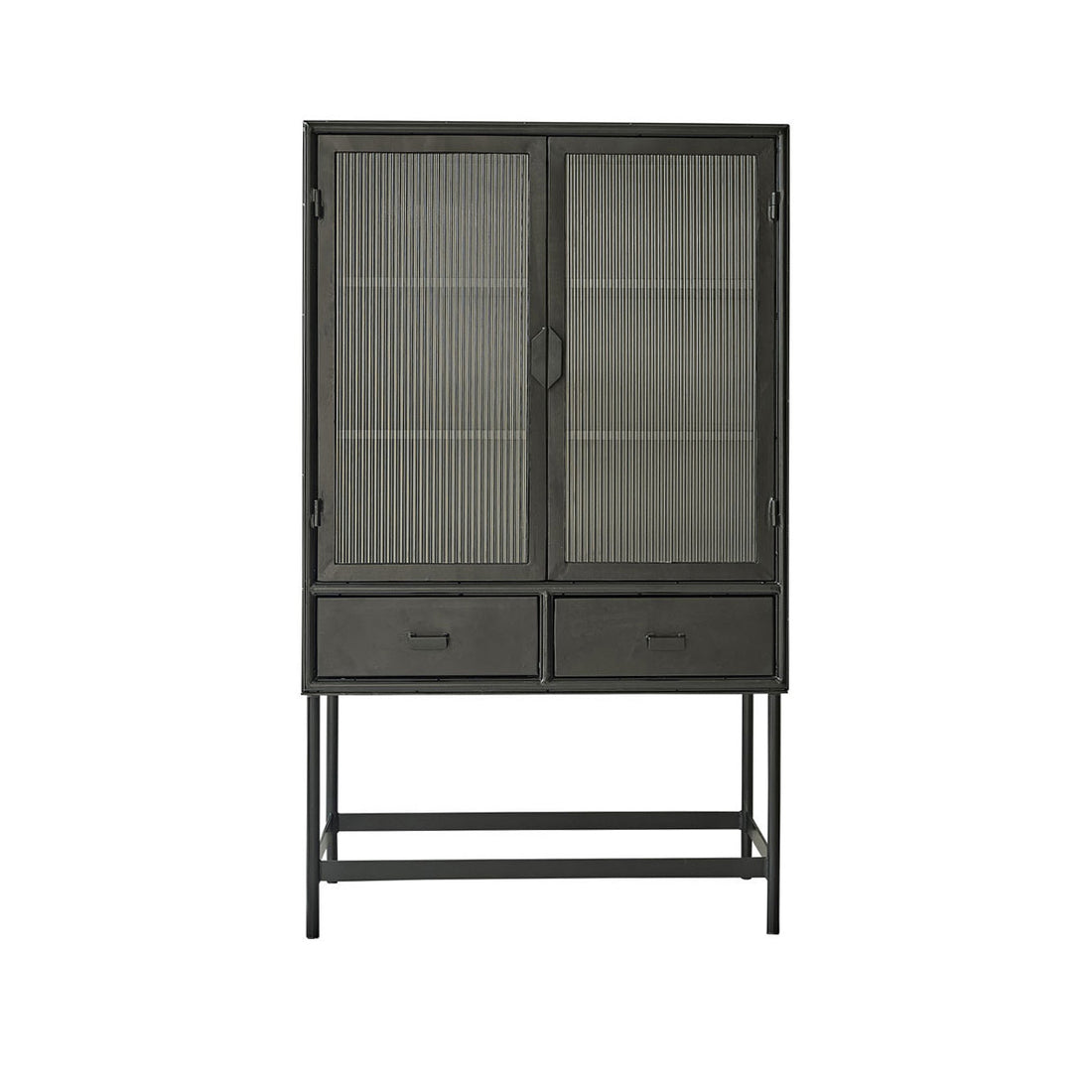 OCTAV - Vitrina de metal y cristal acanalado de 90 cm