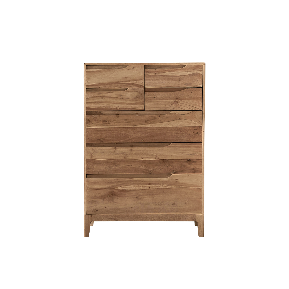 SAMSO - Cómoda de madera maciza de acacia de 80 cm