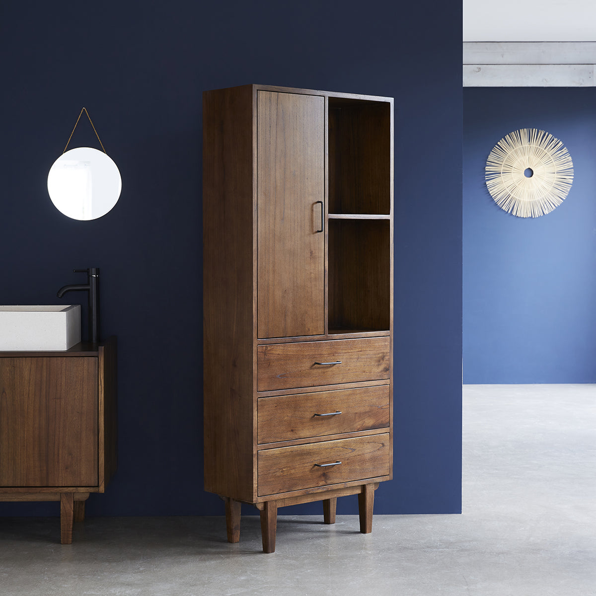 VINTAGE - Doble columna de baño de mindi macizo 170 cm