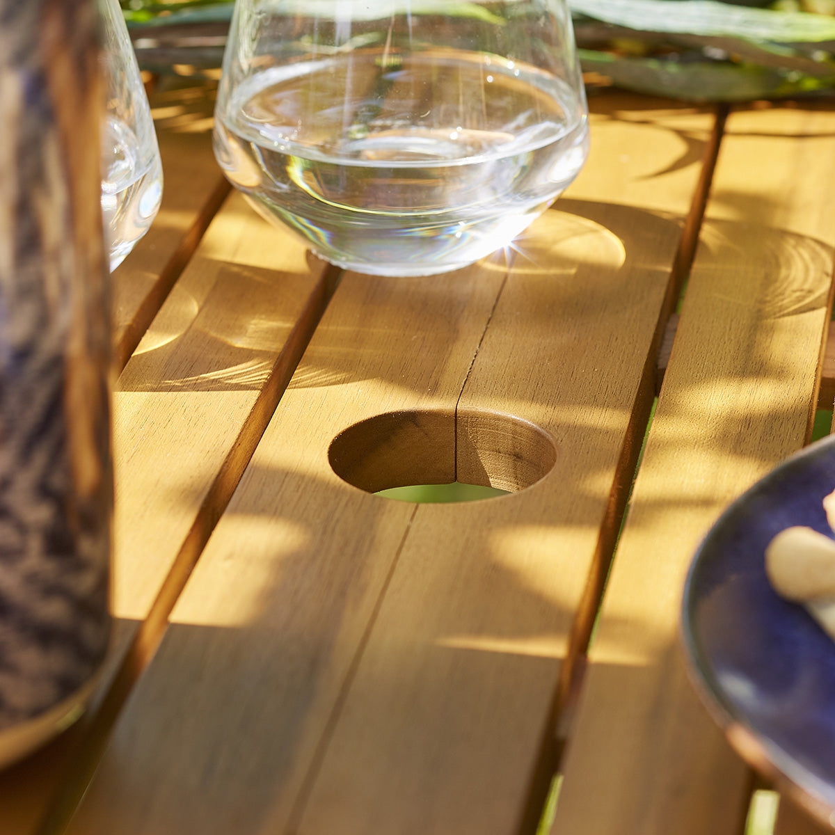 HANOÏ - Mesa de exterior extensible de acacia maciza para 8/10 pers.