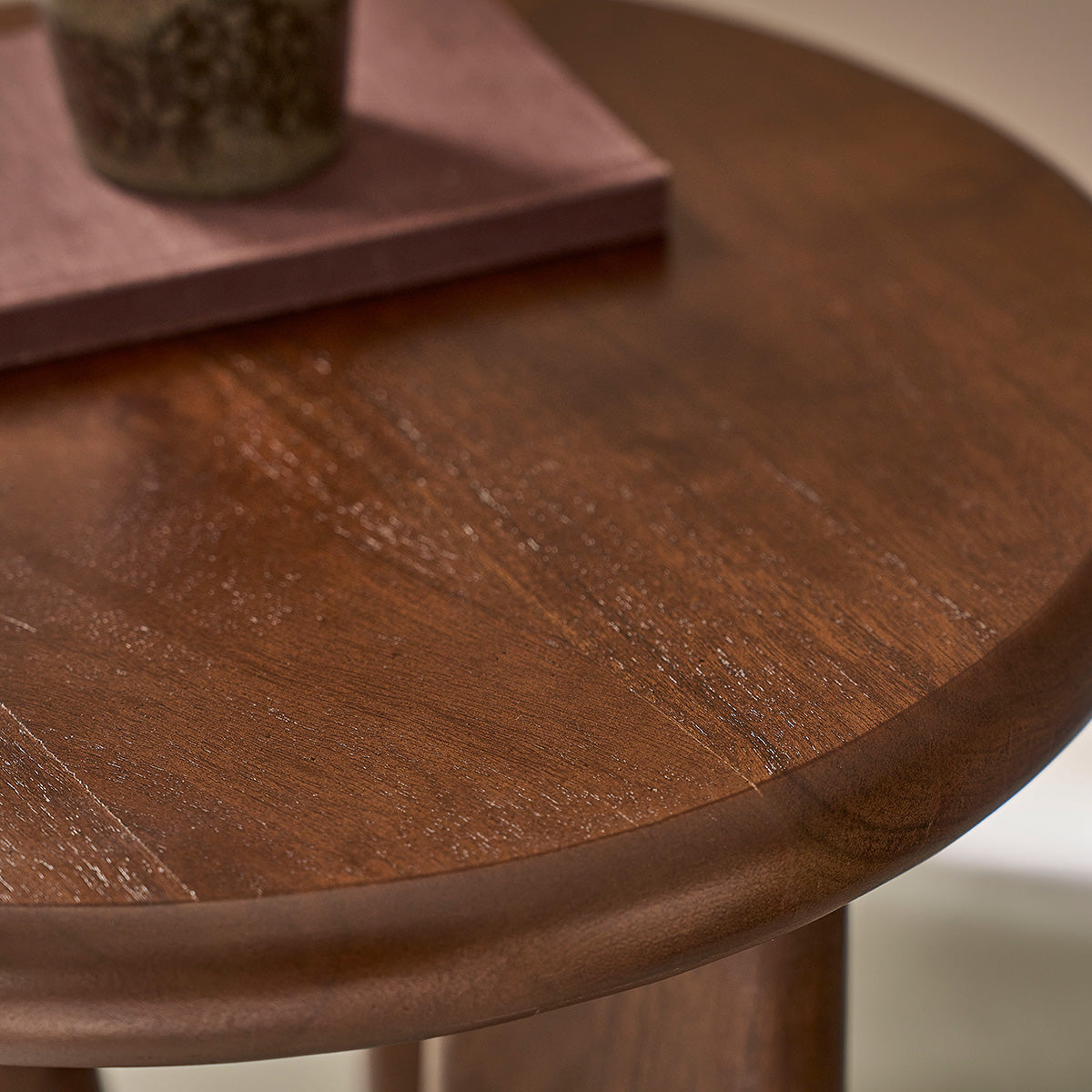 ANNA - Mesa auxiliar redonda de madera de acacia