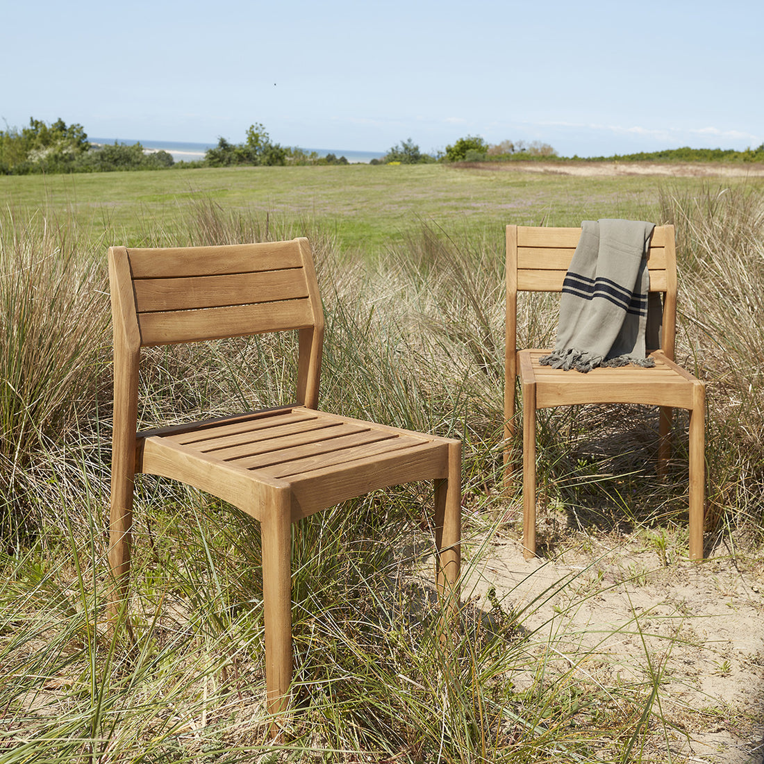 HORTENSE - Silla de exterior de teca reciclada (juego de 2) HORTENSE