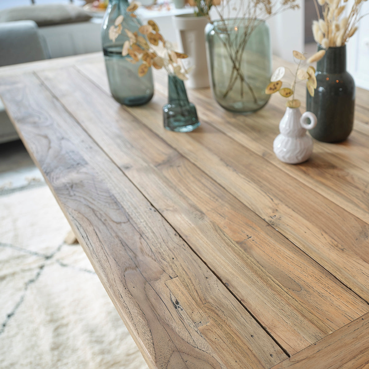 CARGO - Mesa de teca maciza reciclada para 8 pers.