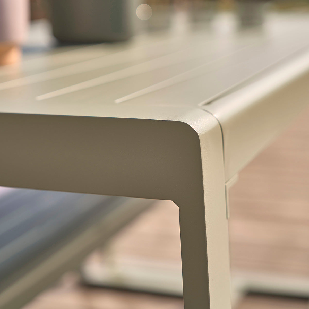 SÉLÈNE - Conjunto de muebles de jardín de aluminio verde para 4/6 pers.