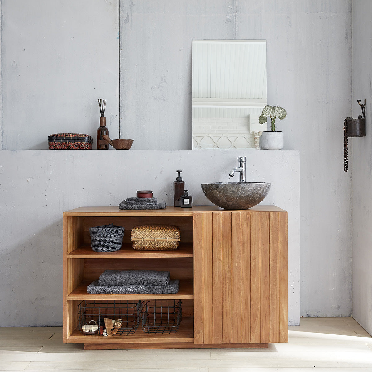 RIO - Mueble de lavabo de teca maciza 120 cm