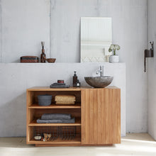 Mueble de lavabo de teca maciza 120 cm