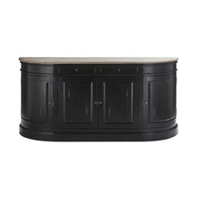 Aparador de caoba y teca maciza 180 cm negro