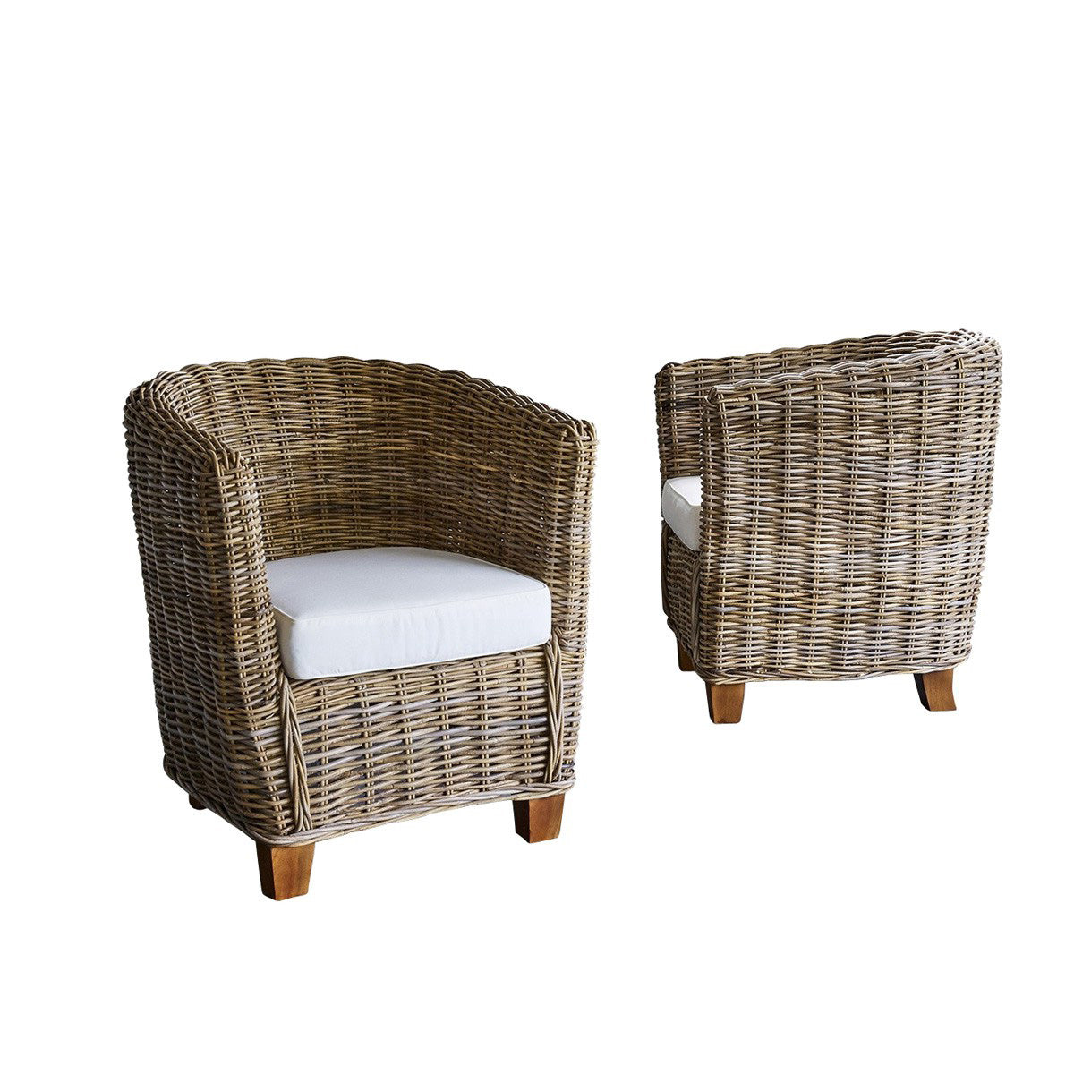 MUSA - Sillón de jardín de kubu natural (lote de 2)