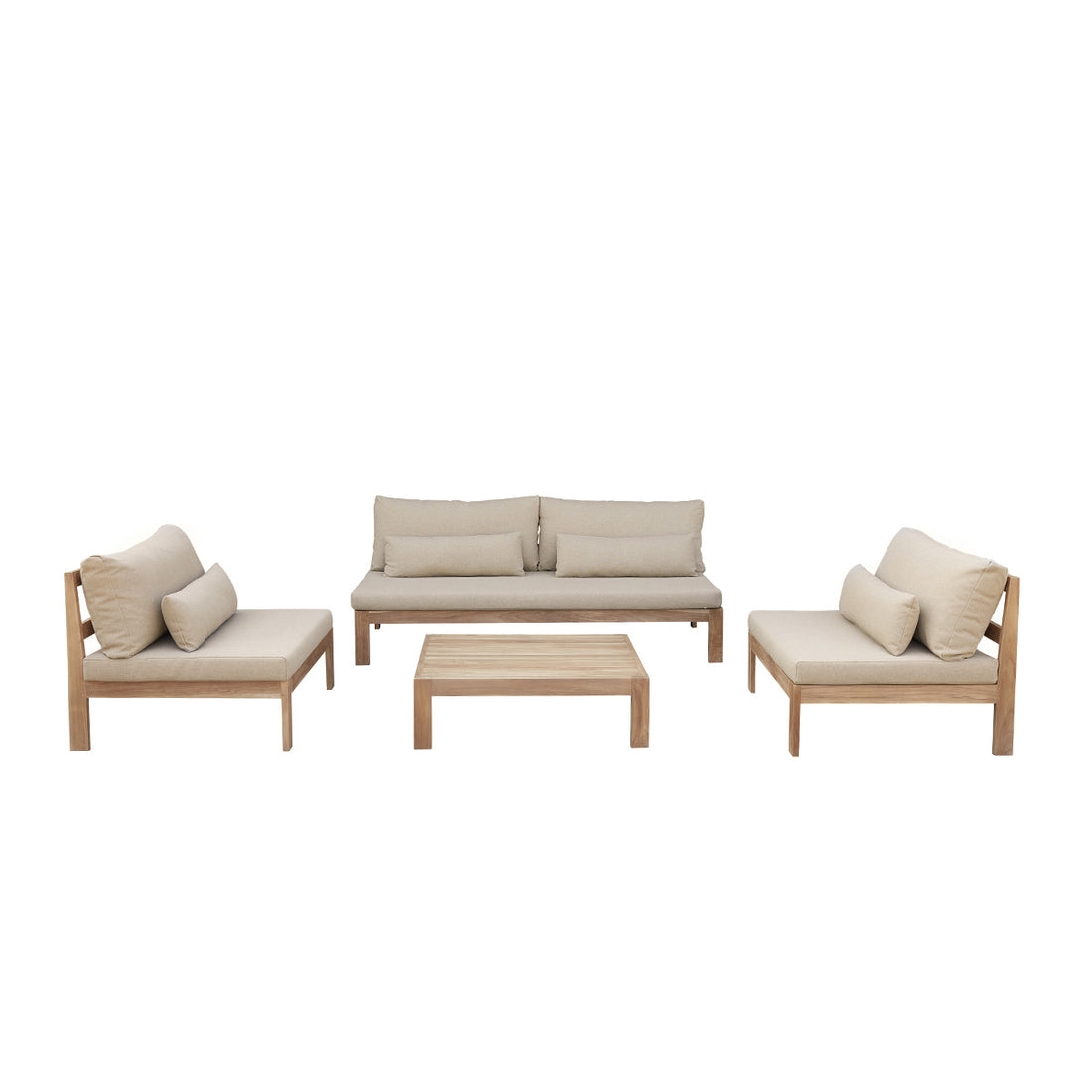 PALMA - Salón de exterior de teca maciza color topo P