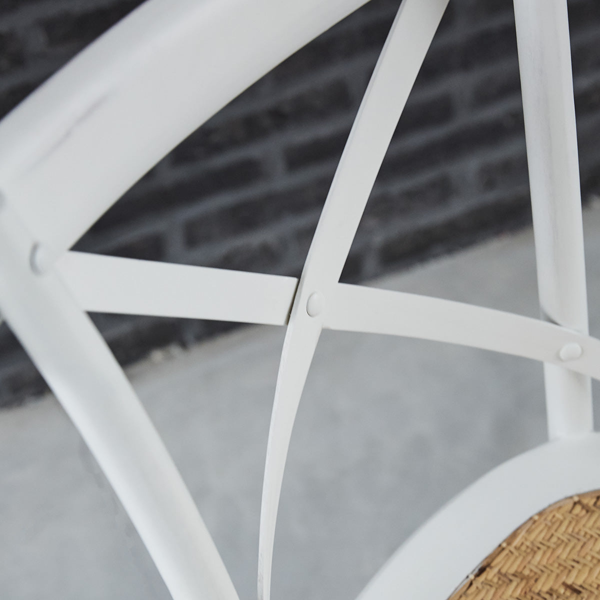 LONDRES - Silla bistró de caoba maciza y ratán blanco