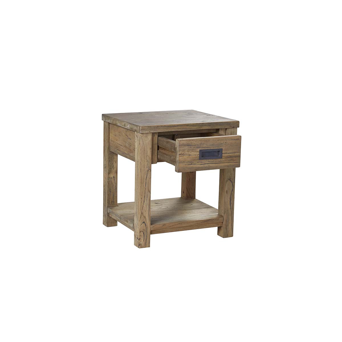 CARGO - Mesita de noche de teca maciza reciclada de 45 cm