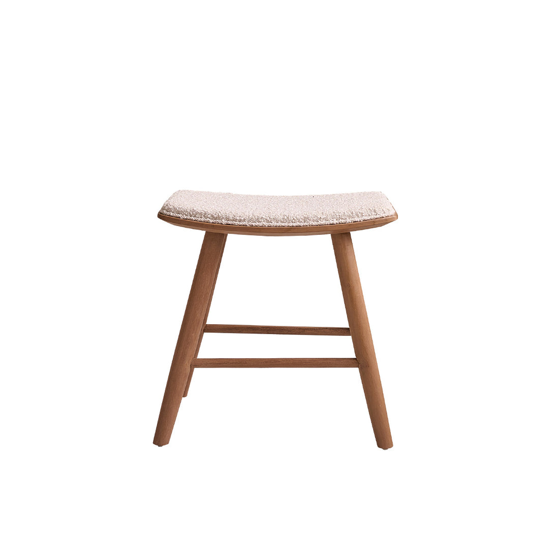 AMBRE - Taburete de teca maciza, asiento de bouclette 45 cm
