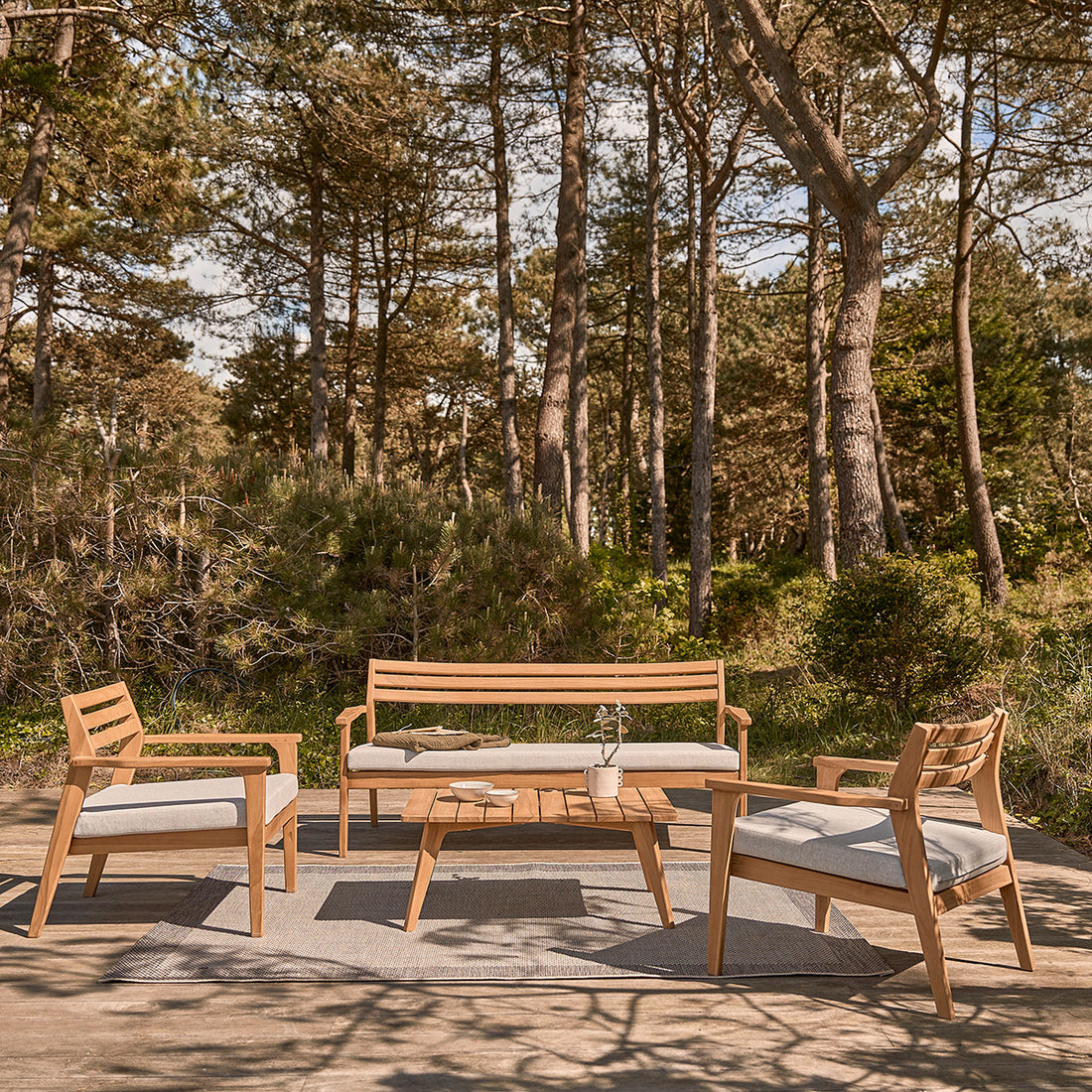 BARI - Salón bajo de exterior de teca maciza