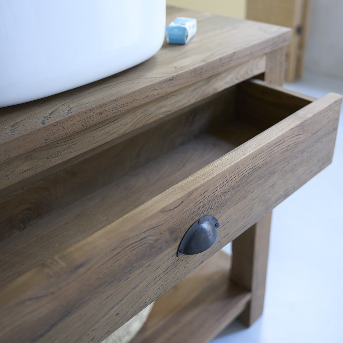 AUSTIN - Mueble para lavabo de teca reciclada de 90 cm