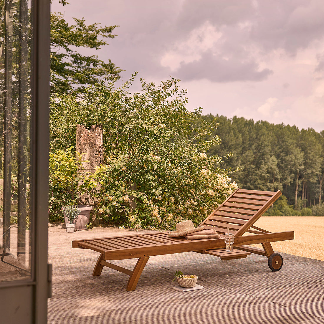 BALI - Tumbona de teca maciza aceitada