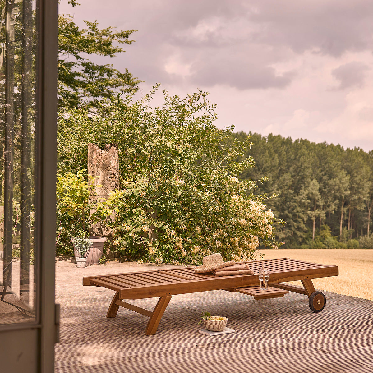 BALI - Tumbona de teca maciza (juego de 2)