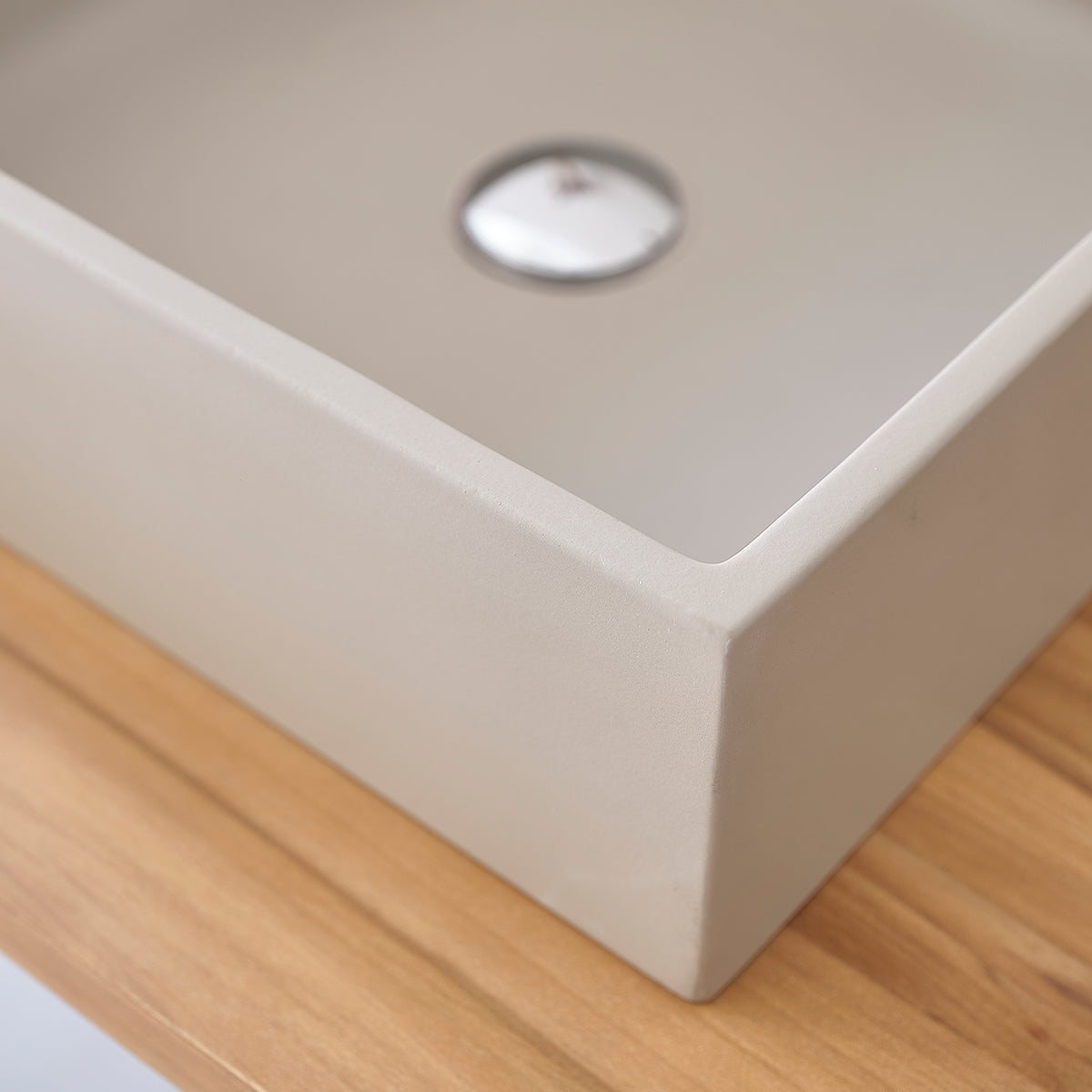 PURE - Lavabo de hormigón gris cuadrado 37 cm