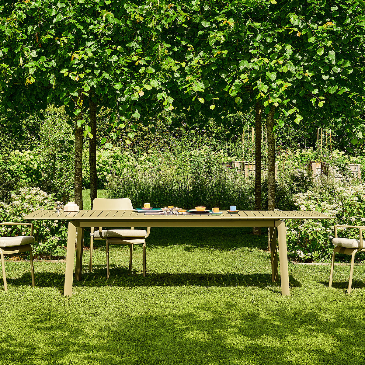 SARO - Mesa de jardín extensible de aluminio